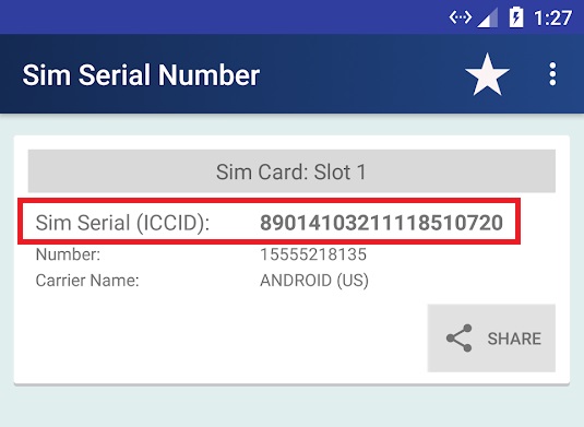 identificatorul cardului SIM