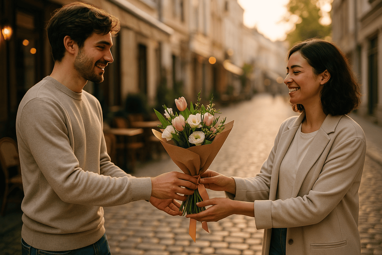 Cum oferi un buchet de flori fără să pară un gest forțat