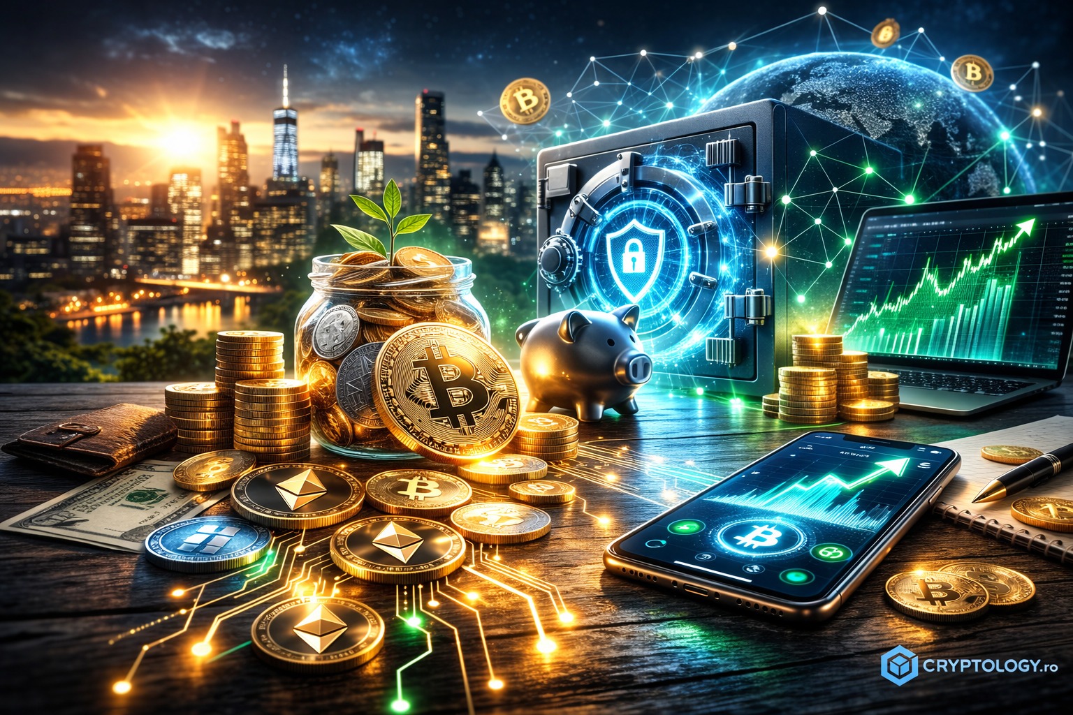 Conturi de economii în criptomonede - 9 platforme unde poți câștiga dobândă în 2026